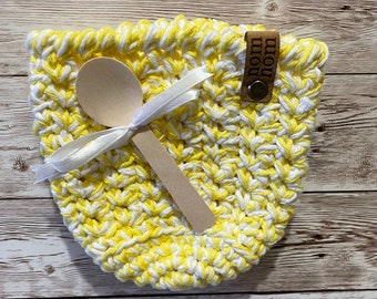 Cotton Ice Cream Pint Cozy: Reusable 500ml Tub Holder with Spoon