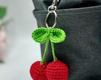 Crochet Cherry Bag Clip: Handmade Cotton Charm