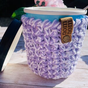 Cotton Ice Cream Pint Cozy: Reusable 500ml Tub Holder with Spoon All the Berries