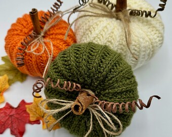 Autumn Pumpkins, Decorative Crochet Pumpkins, Halloween, Country Charm, Fall Home Decor, Cottage Core