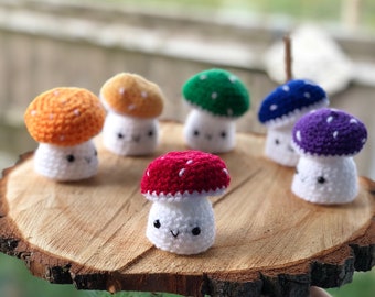 Crocheted Mushroom RPG: Acrylic Yarn Toadstool Figurine