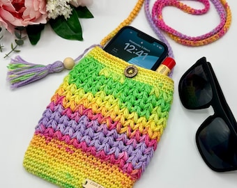 Crochet Phone Pouch: Boho Festival Crossbody Bag