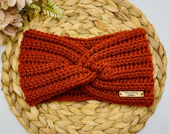 Handmade Crochet Twist Headband: Chunky Vegan Ear Warmer