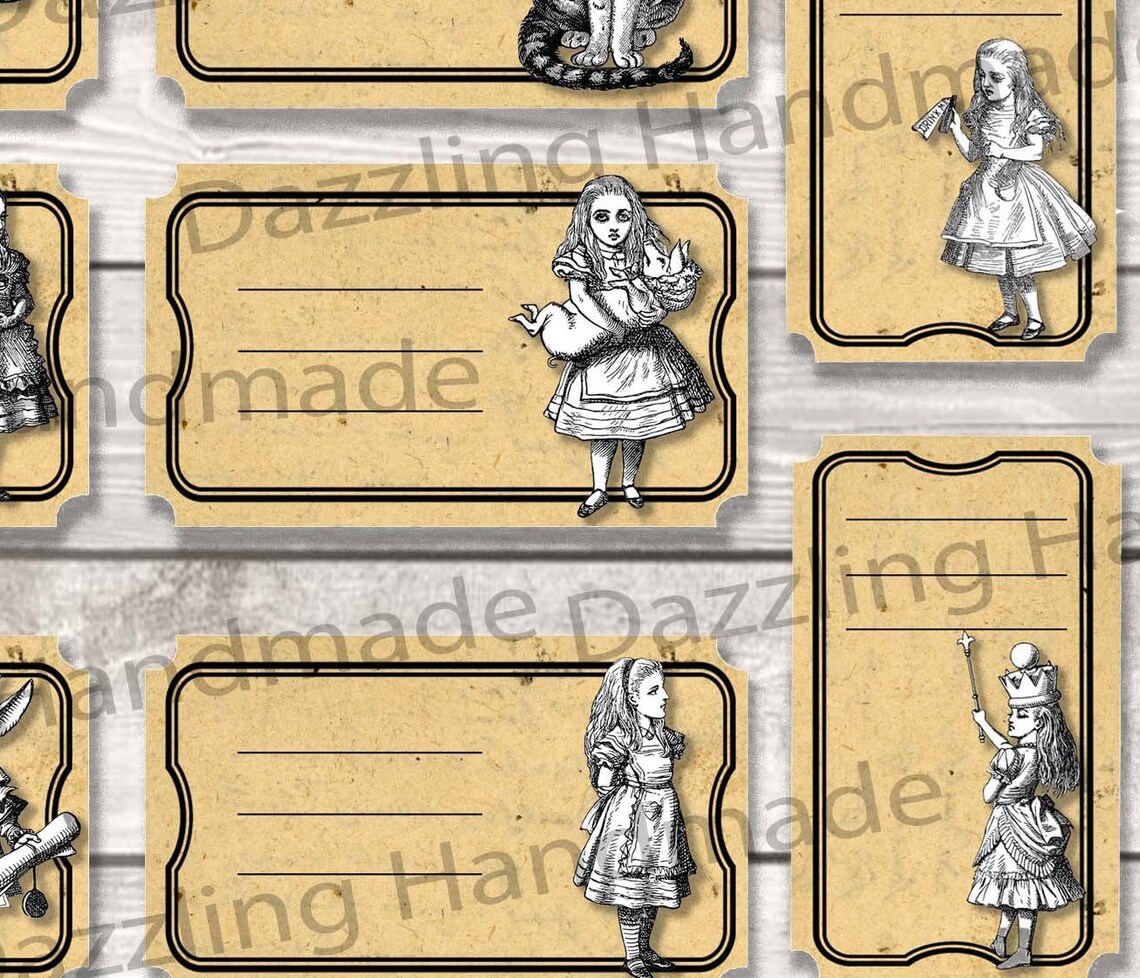 Alice in Wonderland Printable Digital Download Invitation Tickets ...