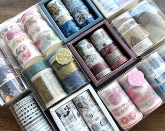 Bullet Journal SET Washi Tape with Elements Sticker Animals, Art, Journals Daily Tasks Activity Craft Supplies Scrapbook Junk Journal t37