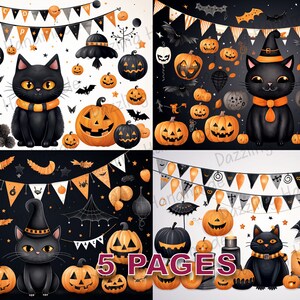 Halloween Victorian Spooky Postcard Junk Journal Printable Vintage Ephemera Watercolor Clipart PNG Commercial License Instant Download D378