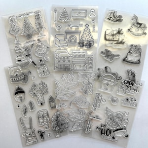 Christmas Stamp Clear Silicone Transparent Winter, Nutcracker, Noel, Sentiments, cute animals, Marry Christmas, Craft Supply cs176