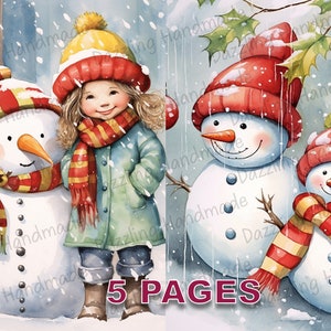 Weihnachtszeit Postkarte Junk Journal druckbare Ephemera Aquarell Clipart PNG kommerzielle Lizenz Sofortiger Download Scrapbook viktorianischen D631