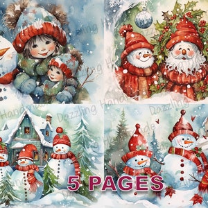 Temps de Noël carte postale victorienne Junk Journal imprimable éphémères aquarelle Clipart PNG licence commerciale téléchargement instantané Scrapbook D565