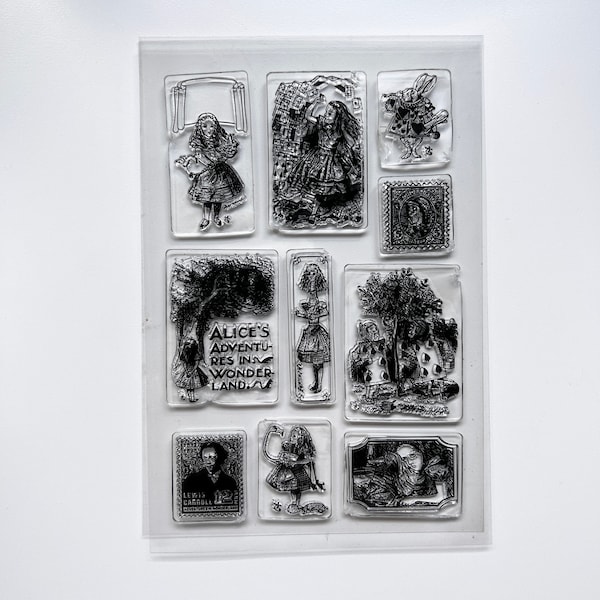 Alice in Wonderland  Clear Silicone Stamps Vintage Large Element Decorative ss31