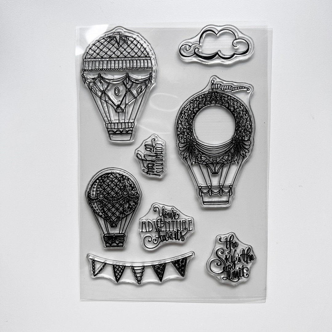 Air Balloon Stamp Clear Silicone Transparent for Journaling and Cards ...