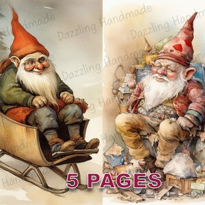 Viktorianische Wichtel Postkarte Junk Journal druckbare Vintage Ephemera Aquarell Clipart PNG kommerzielle Lizenz Sofortiger Download Märchen D115