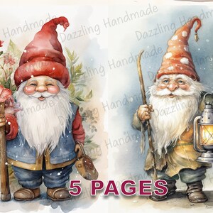 Wiktoriański Gnom Pocztówka Junk Journal Wydrukuj Vintage Ephemera Akwarela Clipart PNG Komercyjna Licencja Natychmiastowe Pobieranie Bajka D119