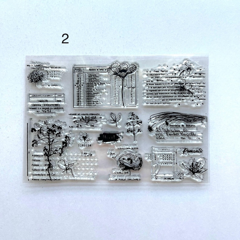 Daily Journaling Stamp Clear Silicone Transparent Travel, Plants, Date ...