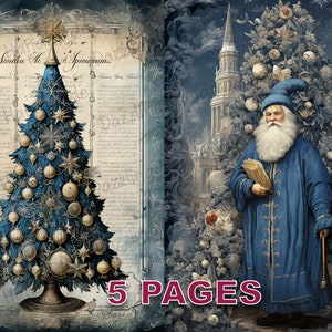 Weihnachtszeit viktorianische Postkarte Junk Journal druckbare Ephemera Aquarell Clipart PNG kommerzielle Lizenz Sofortiger Download Scrapbook D255