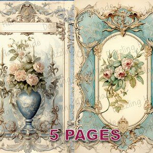 Victorien Français Ephemera Junk Journal Ephemera Printable vintage Aquarelle Clipart PNG Licence commerciale Téléchargement instantané Carte postale D260