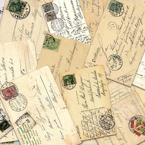 Digital Vintage Postcard Ephemera Printable Antique Victorian Clipart PNG Commercial License Junk Journal Digital Download Scrapbook Retro