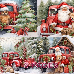 Weihnachtszeit viktorianische Postkarte Junk Journal druckbare Ephemera Aquarell Clipart PNG kommerzielle Lizenz Sofortiger Download Scrapbook D568