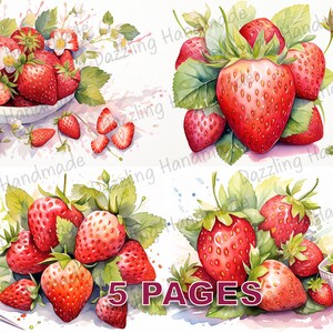 Cartão postal gasto de flores de morango, diário lixo para impressão, coisas efêmeras, aquarela, licença comercial, download instantâneo, álbum de recortes, arte vintage D367