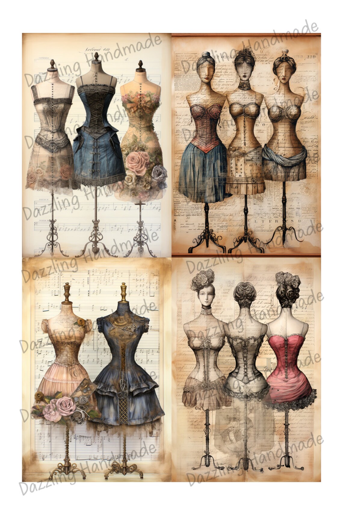 Victorian Tailor Mannequins Junk Journal Ephemera Printable Vintage victorian-tailor-mannequins-junk-journal-ephemera-printable-vintage