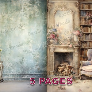 Ephemera Grunge Victorian Junk Journal Página para impressão vintage aquarela clipart PNG Licença comercial Download instantâneo Arte de cartão postal D233