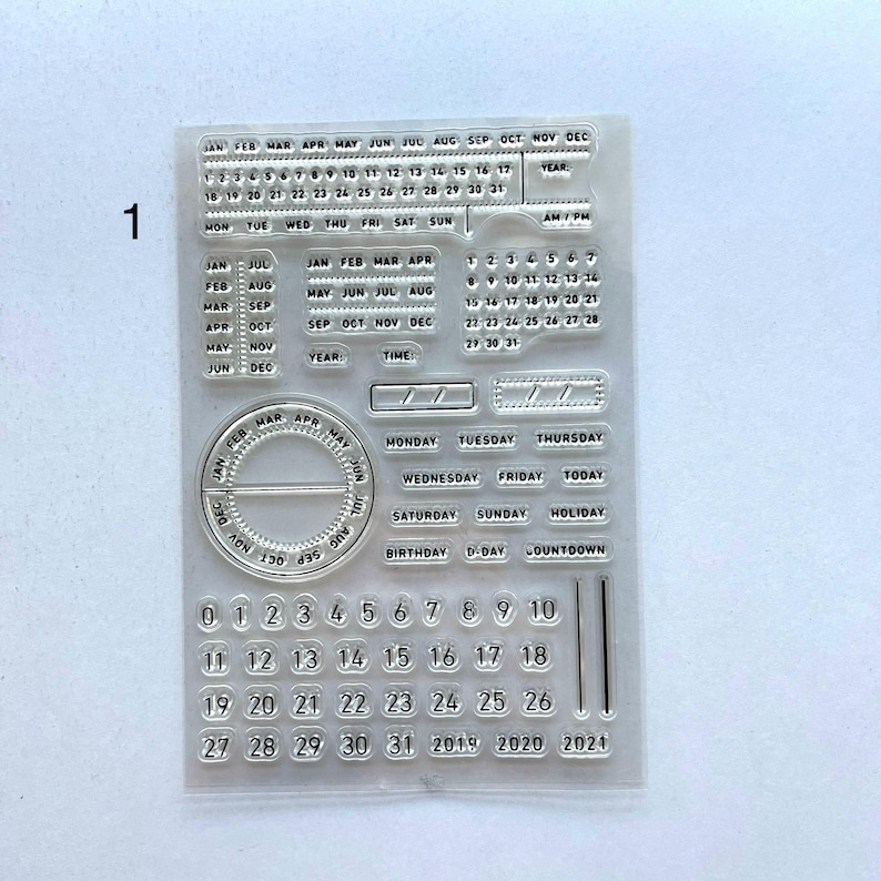 Daily Journaling Stamp Clear Silicone Transparent Travel, Plants, Date ...