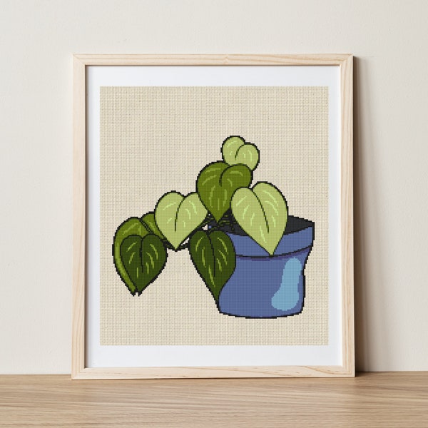 Pot Plant Cross Stitch Pattern PDF Instant Digital Download Easy Beginner Modern Boho Cottage Wall Hanging Potted Succulent XStitch Chart