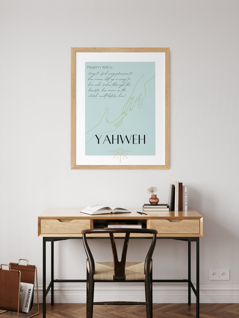 Names of God Set of 6 Printable Wall Art - Christian Wall Art - Yahweh ...