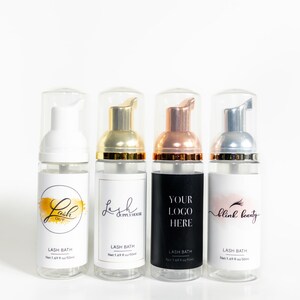 Custom Lash Cleanser Bottles with Labeling Set of 10