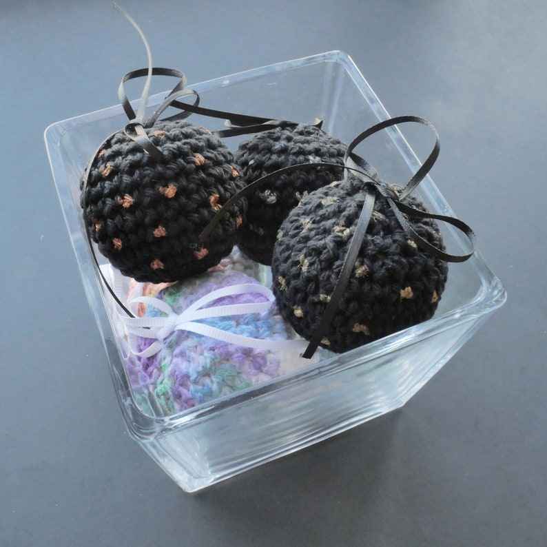 Set of 3 Crocheted Ornaments