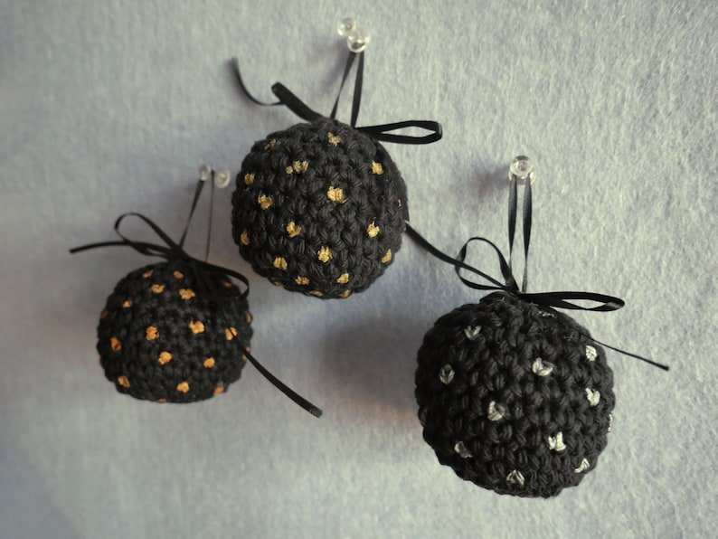 Set of 3 Crocheted Ornaments