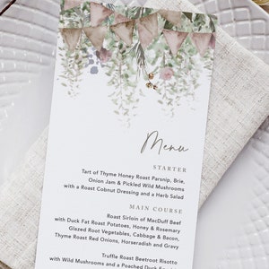 Menu de mariage rustique, Cartes de menu de mariage, Menus pour mariage, Petit-déjeuner de mariage, Menu de boissons, Menu de dîner de mariage, Imprimé, 'Grange lunatique''