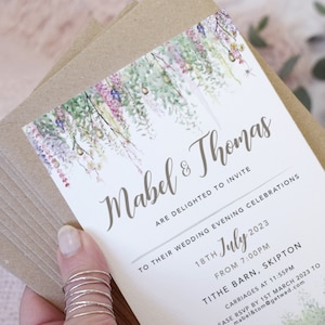 Spring Wedding Evening Invites | Whimsical Spring | Wedding Invites | Evening Wedding Invitations | Wedding reception invites | Rustic