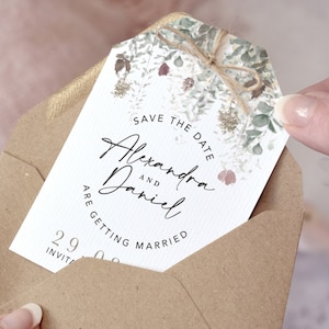 Herbstlaub Save the Date | Hochzeit Save the Date Tags | Herbst Hochzeit Briefpapier | Rustikale Save the Dates | Herbst Save the Date Karten