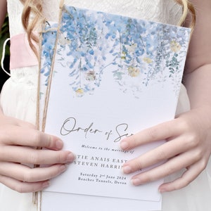 8 PG Wedding Order of Service, Beach Wedding Program, Destination Wedding Order of Service Booklet, &#39;Whimsical Coast&#39;