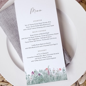 Menu De Mariage Rustique, Carte De Menu De Mariage, Menus Pour Mariage, Petit Déjeuner De Mariage, Menu Des Boissons, Menu Du Dîner De Mariage, Personnalisé, Jardin Secret