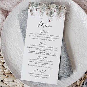 Menu De Mariage Feuillage D'automne, Cartes De Menu De Mariage, Menus Pour Mariage, Petit Déjeuner De Mariage, Menu Des Boissons, Menu Du Dîner De Mariage, Menu Personnalisé