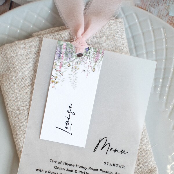 Pink Ribbon Wedding Menu - Etsy