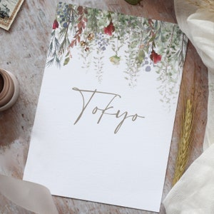 Cartes de visite pour table de mariage, numéros de table de réception, imprimés. Collection « Noël fantaisiste »