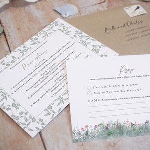 Rustic Wedding Invitations, Spring Wedding Invite, Foliage Wedding Invitation, 5x7 'Secret Garden' collection SAMPLE image 3