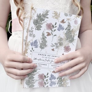 8 PG Wedding Order of Service, Greenery Wedding Order of Service, Wedding Program, Wedding Order of the Day Booklet &#39;Autumn Floral&#39;