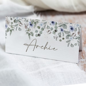 Segnaposto per matrimonio invernale, biglietti da visita piegati, segnaposto personalizzato per matrimonio, segnaposto invernale collezione "Winter Foliage"