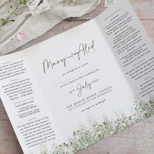 Gatefold Wedding Invitations, Rustic Wedding Invites, Foliage Wedding Stationery, Botanical Wedding Invites, SAMPLE 'Whimsical Windsor' image 2