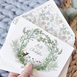 Wildflower 3 fold Wedding Invitation | Rustic Wedding Invites | Country Wedding Stationery | All in one wedding invitations