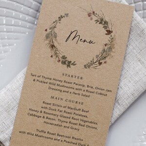 Herbst Kraft Hochzeitsmenü, Hochzeitsmenükarten, Menüs Für Hochzeit, Hochzeitsfrühstück, Getränkekarte, Hochzeitsessen, Rustikales Menü
