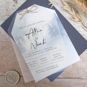 Vellum wedding invitation, Winter wedding invites &#39;Winter&#39;  *NON-PERSONALISED SAMPLE*