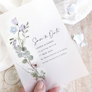Perlmutt Periwinkle Save the Date Karten | Hochzeit Save the Dates | Rustikale Save the Date Karten | schlicht | Elegante Hochzeit