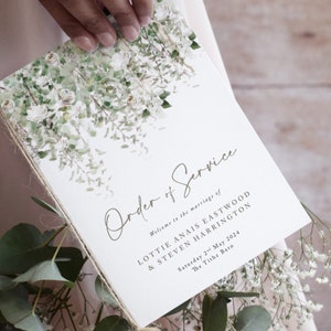 Greenery Wedding Order of Service Booklet: A5 Program