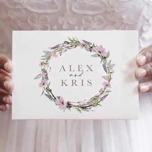 Spring Wedding Invitations, Sage Green wedding invite, rustic wedding stationery &#39;Whisper Wreath&#39; concertina fold SAMPLE