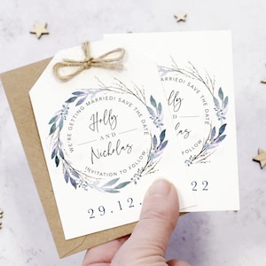 Winter Hochzeit Save the Date Karte | Save the Date Tags | Weihnachts-Hochzeits-Briefpapier | Waldhochzeit Save the Dates